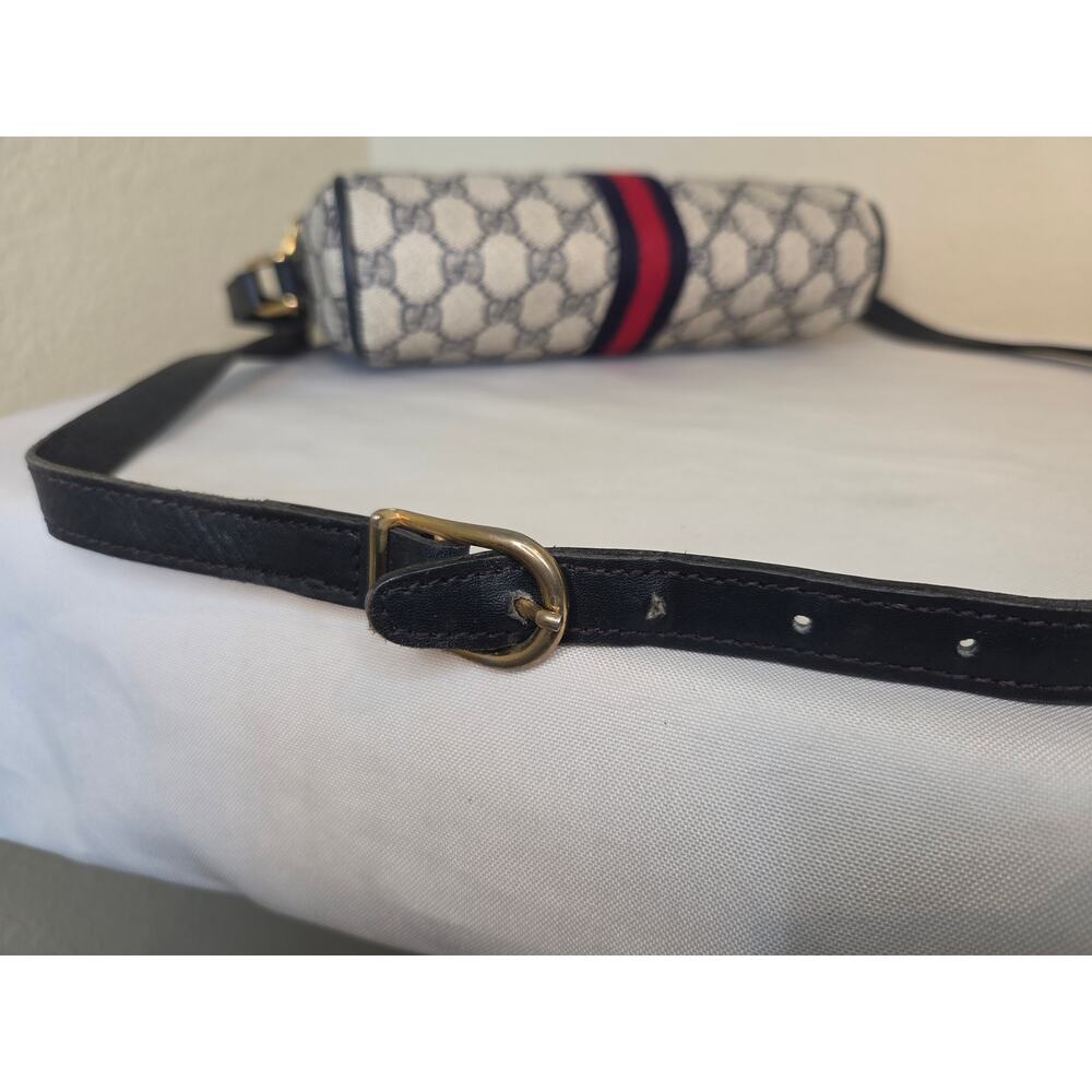 Gucci Vintage GG Supreme Crossbody Bag Navy Web Stripe Ophidia Bag Italy - Picture 13 of 15